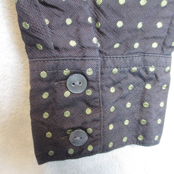 J. McLaughlin Women's Silk Button Up Shirt Long Sleeve Brown Polka Dot Size 4 - Picture 5 of 9